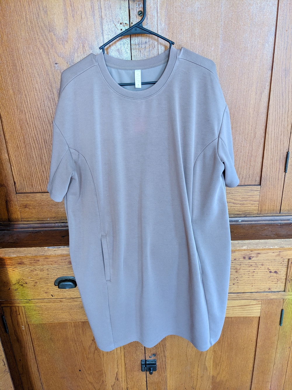 Women's Short-Sleeve Crewneck Dress - Taupe